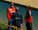 Talking with Eirik and Adam before medal ceremony 