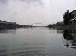 River in Seville and bridge over course 